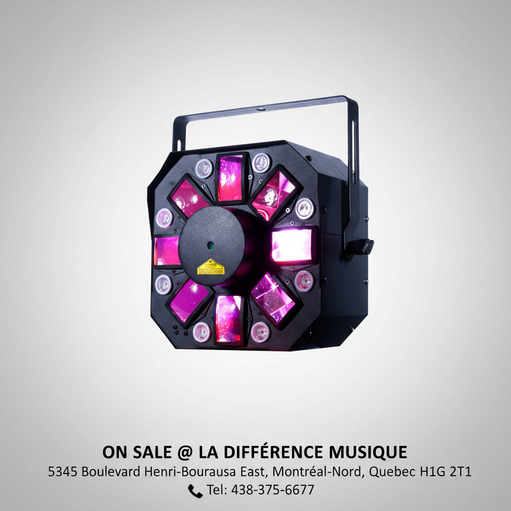 ON SALE - ADJ Startech Stinger 2 LED DJ Light Effect – 3-in-1 Moonflower, Laser & Strobe Party Light | Professional Stage Lighting System | Best Price Montreal-Nord