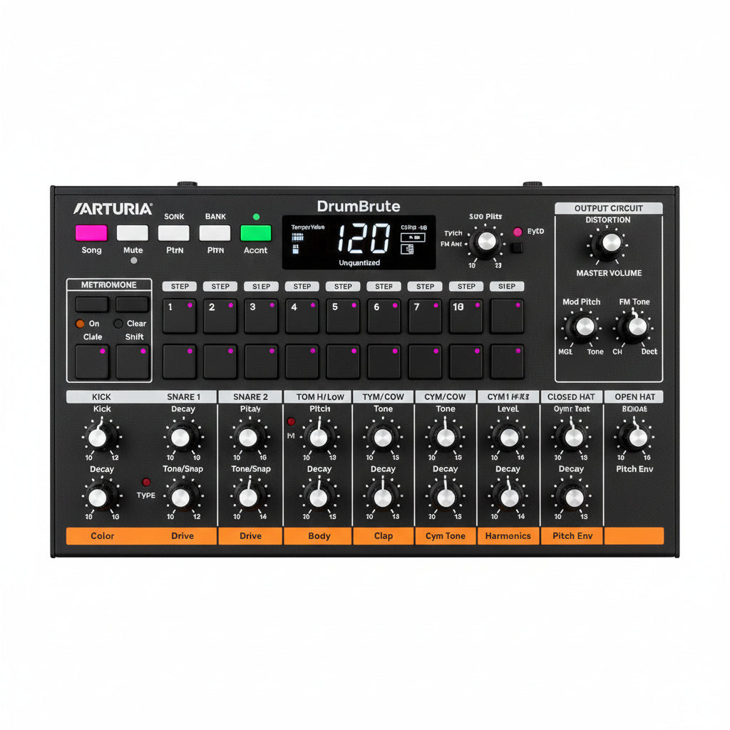 ON SALE - Arturia DrumBrute Analog Drum Machine – Powerful 17-Track Sequencer, Vintage Analog Beats, Professional Rhythm Production | Best Price in Montreal