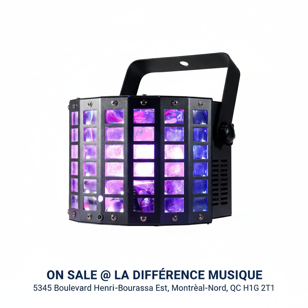 ON SALE - American DJ ADJ Mini Dekker LZR LED Effect Light – RGBW LED Derby + Red/Green Laser Party Light | Compact DJ Lighting System for Events, Clubs & Mobile DJs – Best Price Montreal-Nord