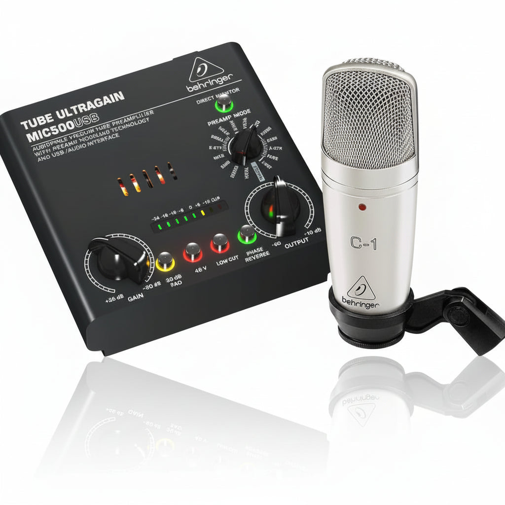 ON SALE - Behringer Voice Studio Complete Recording Bundle – USB Condenser Microphone, Audio Interface & Accessories | Professional Home Studio Kit Montreal