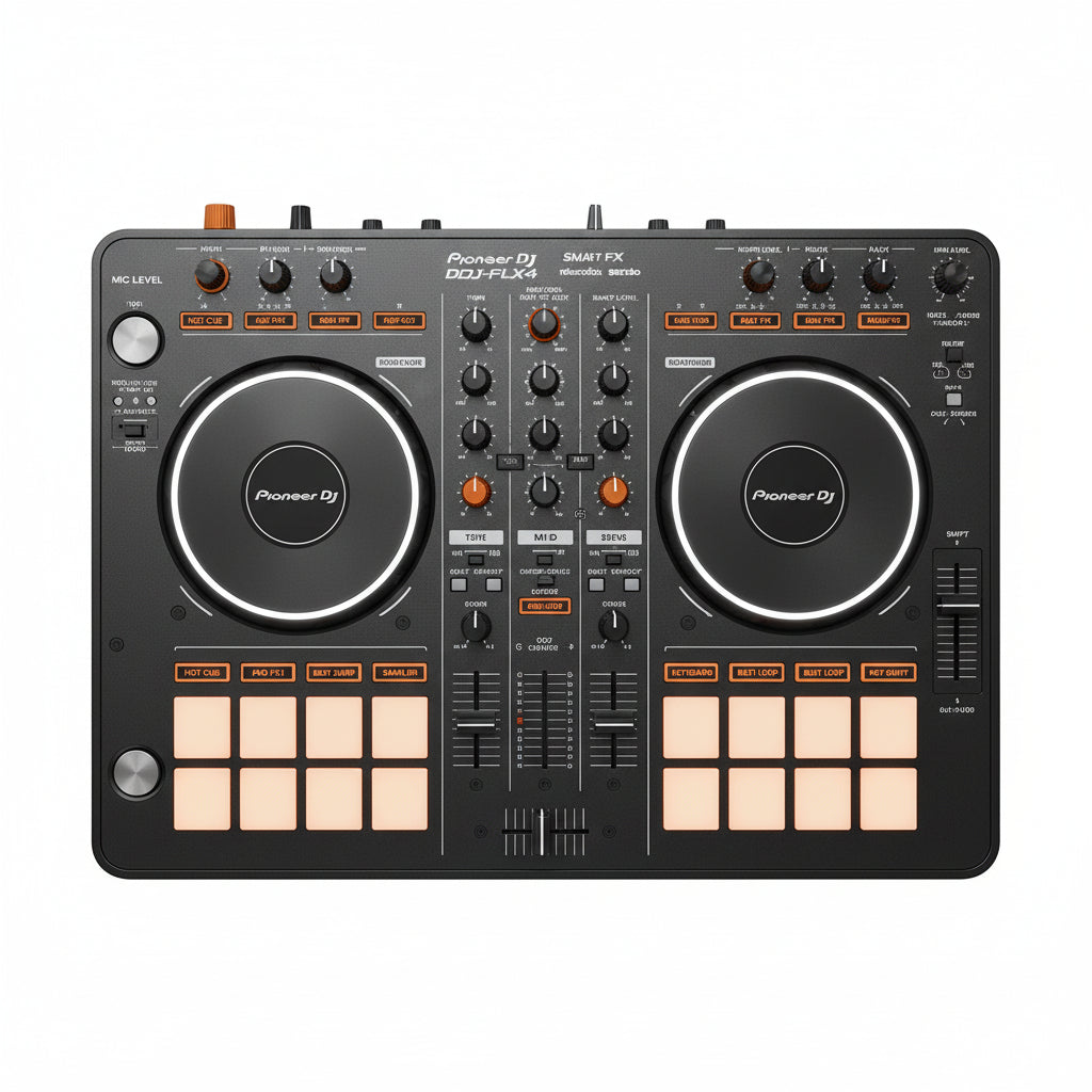 ON SALE - Pioneer DJ DDJ-FLX4 Controller – 2-Channel Rekordbox DJ Controller with 8 Performance Pads | Beginner to Pro DJ Mixer – Best Price Montreal